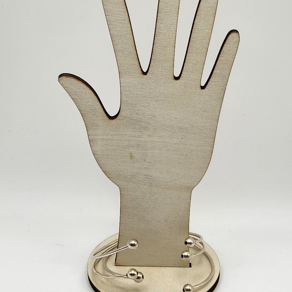 Italy 925 three bracelets trio connected in back Adjustable! STERLING SILVER 3 - Picture 4 of 9